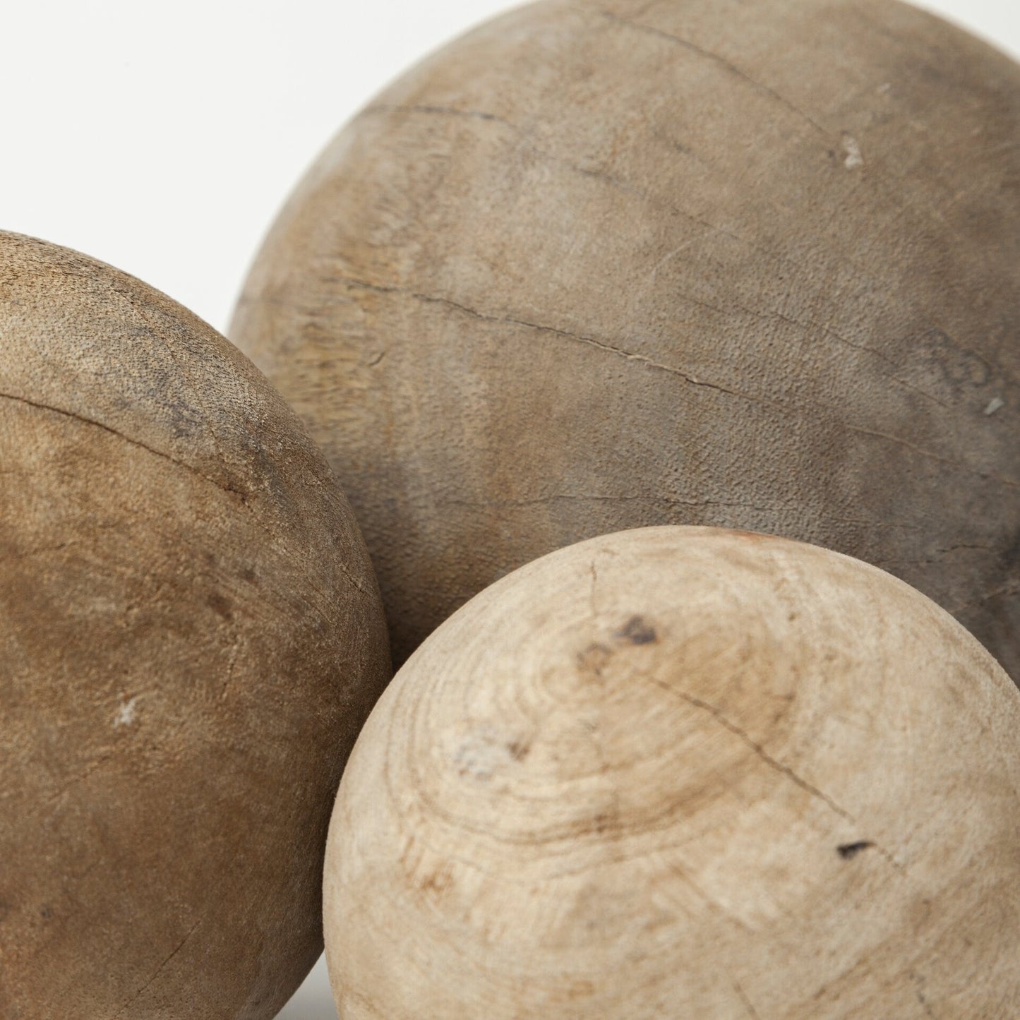 Carrick Natural Wood Decorative Spheres (Set of 3) - 5.0L x 5.0W x 5.0H