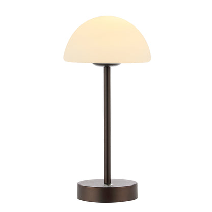 Carson 12.5 Modern Minimalist Iron Wireless Rechargeable Integrated LED Table Lamp, Nickel/White by JONATHAN Y