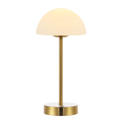 Carson 12.5 Modern Minimalist Iron Wireless Rechargeable Integrated LED Table Lamp, Nickel/White by JONATHAN Y