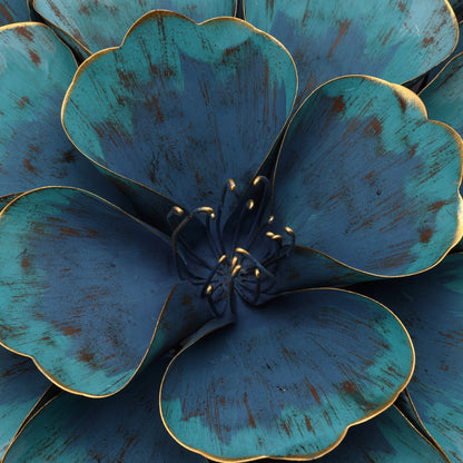 Carson Carrington Mjugg Teal Metal Flower Wall Art