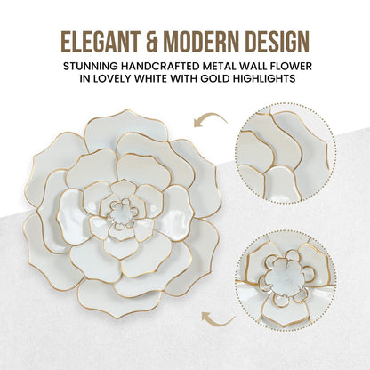 Carson Carrington Mjugg White Metal Flower Wall Art