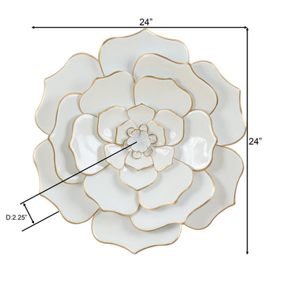 Carson Carrington Mjugg White Metal Flower Wall Art