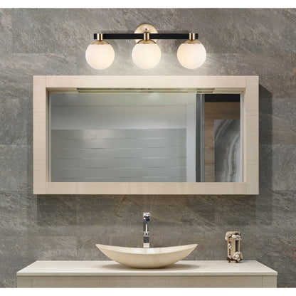 Cecil Globe Metal/Frosted Glass Modern Contemporary LED Vanity, by JONATHAN Y