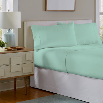 Celeste Home 190 GSM Cotton Heavy Weight Flannel Velvet Feel Bed Sheet Set