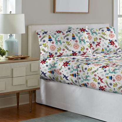 Celeste Home 190 GSM Cotton Heavy Weight Flannel Velvet Feel Bed Sheet Set