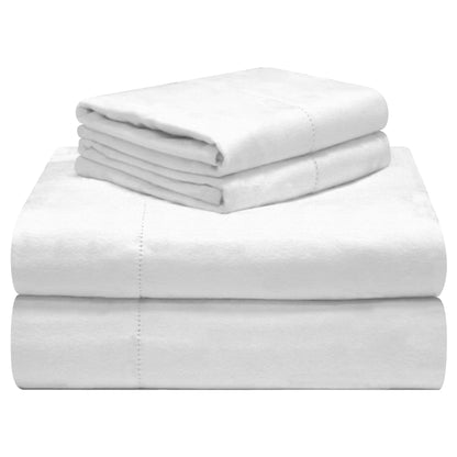 Celeste Home 190 GSM Cotton Heavy Weight Flannel Velvet Feel Bed Sheet Set