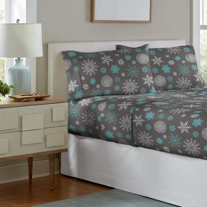 Celeste Home 190 GSM Cotton Heavy Weight Flannel Velvet Feel Bed Sheet Set