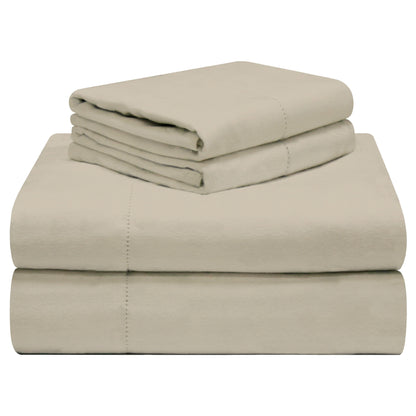 Celeste Home 190 GSM Cotton Heavy Weight Flannel Velvet Feel Bed Sheet Set
