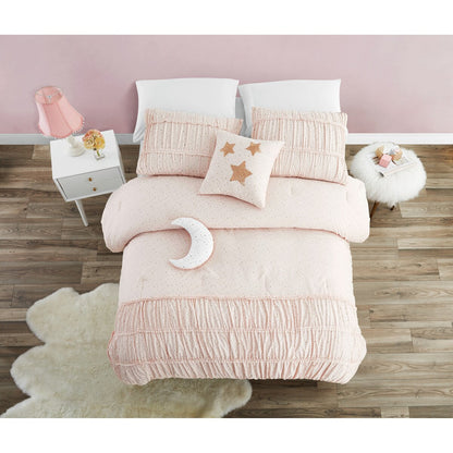 Celestial Princess Pink Ultra Soft Microfiber Comforter Set with Moon Pillow