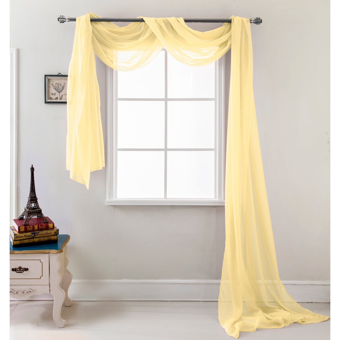 Celine Solid Sheer Curtain Canopy Bed Wedding Scarf
