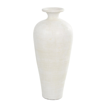 Ceramic Tall Amphora Floor Decorative Vase - White - Roche River Decor