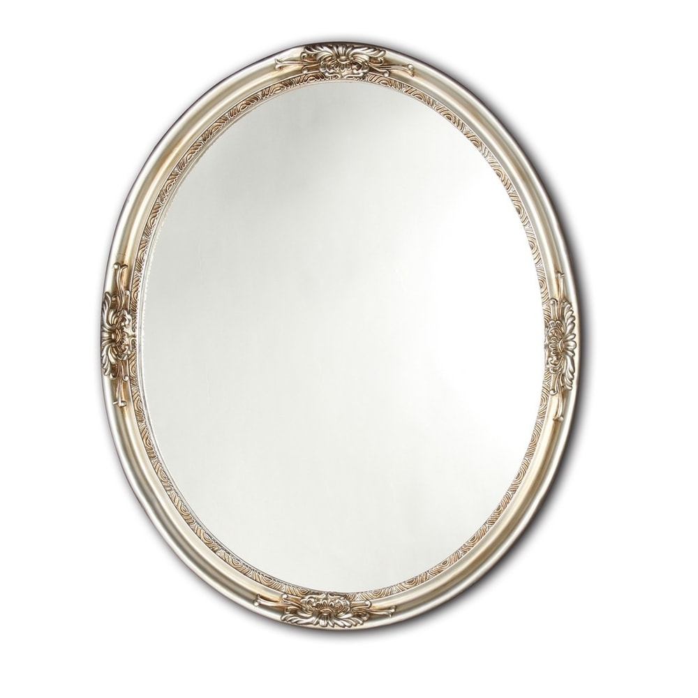 Chloe Antique Silver Oval Mirror