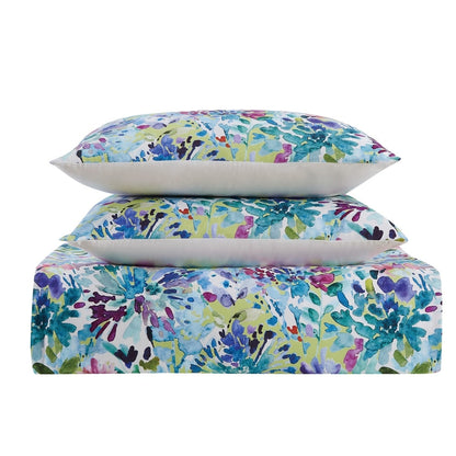 Christian Siriano NY Dahlia Watercolor Floral 3-piece Duvet Cover Set