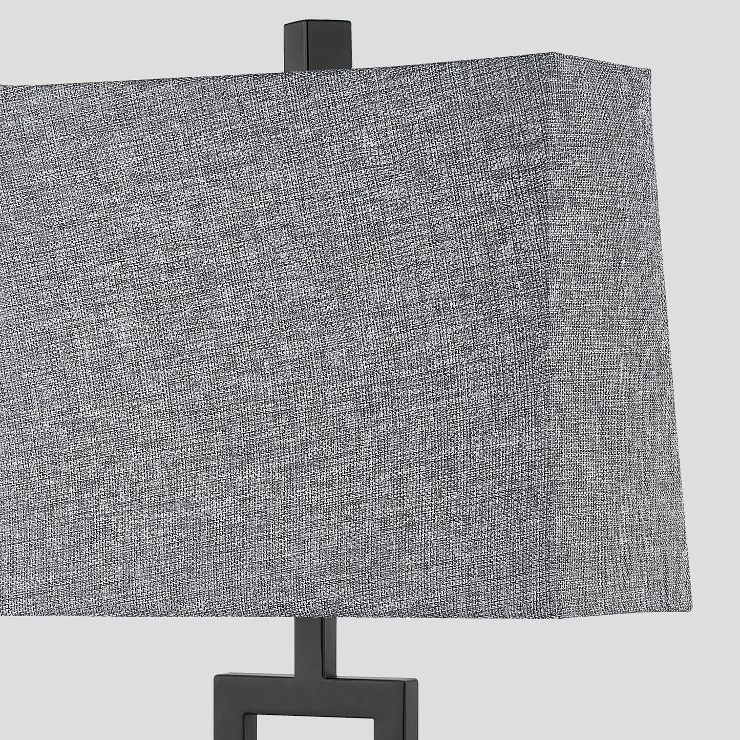 Black Metal Table Lamp with Touch Dimming Switch Charging Ports (Set of 2) - 12'' x 6.5'' x 23.5'' (L x W x H)