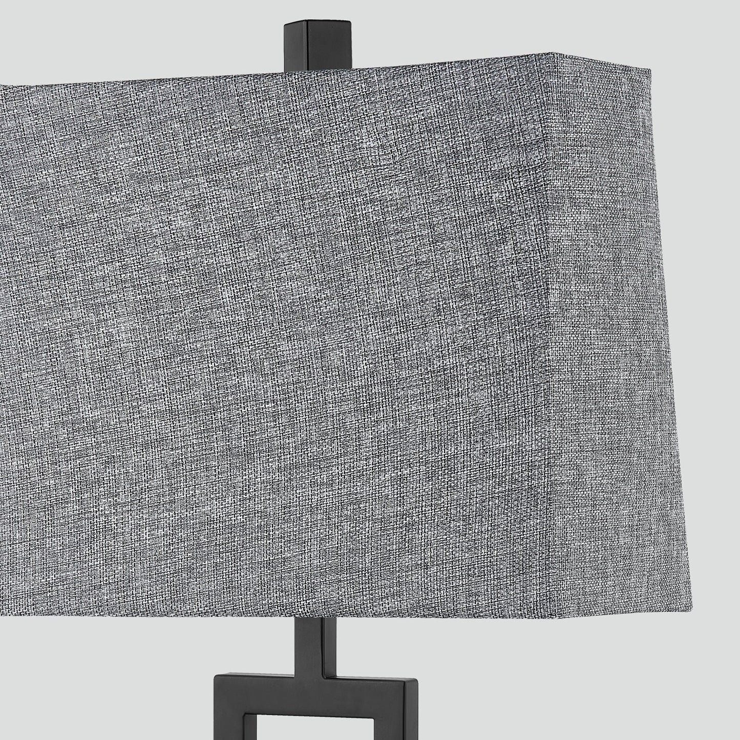 Black Metal Table Lamp with Touch Dimming Switch Charging Ports (Set of 2) - 12'' x 6.5'' x 23.5'' (L x W x H)