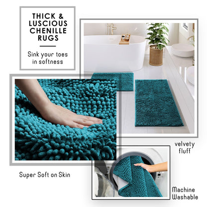 Clara Clark Bamboo Bathroom Accessories Set with Shower Curtain Set, Toilet Brush, Trash Can & Soap Dispenser