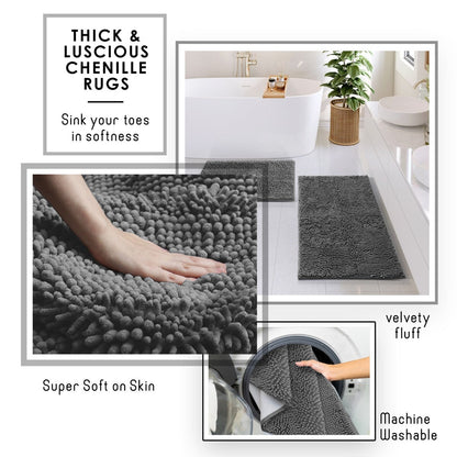 Clara Clark Bamboo Bathroom Accessories Set with Shower Curtain Set, Toilet Brush, Trash Can & Soap Dispenser