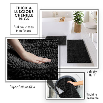 Clara Clark Bamboo Bathroom Accessories Set with Shower Curtain Set, Toilet Brush, Trash Can & Soap Dispenser