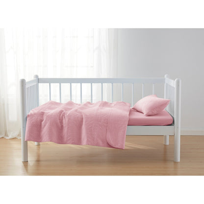 Clara Clark Grid Weave Toddler Bedding Set, 3PC Bedspread Set - All Season Quilted Comforter, Fitted Sheet, and Pillow Sham