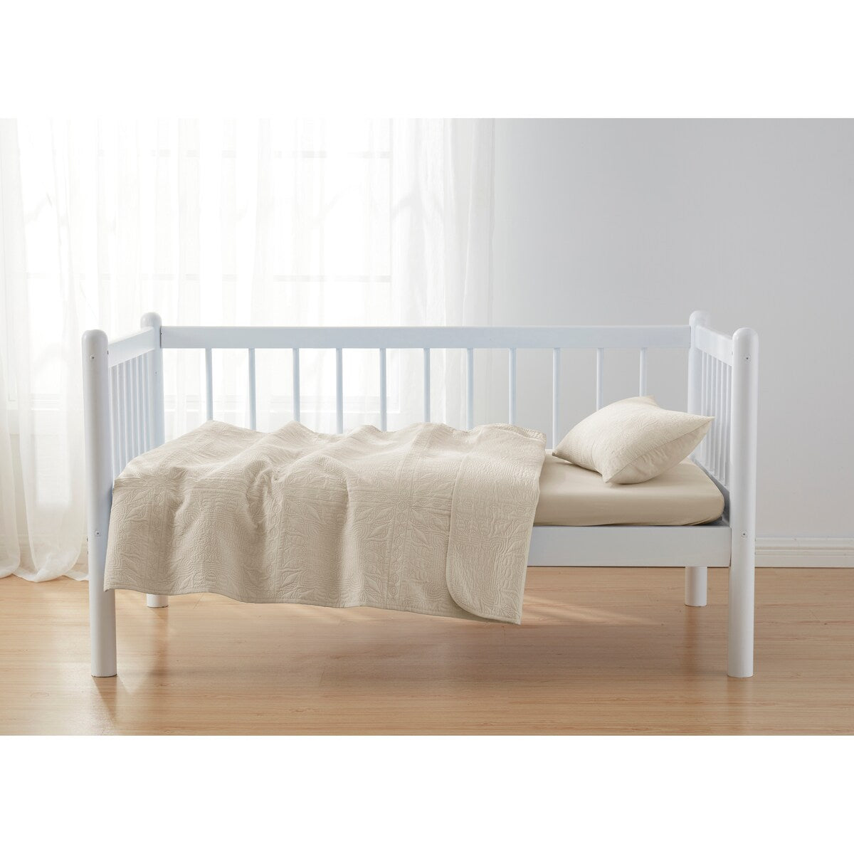 Clara Clark Grid Weave Toddler Bedding Set, 3PC Bedspread Set - All Season Quilted Comforter, Fitted Sheet, and Pillow Sham