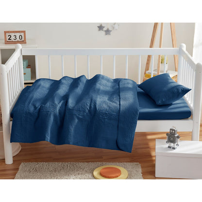 Clara Clark Grid Weave Toddler Bedding Set, 3PC Bedspread Set - All Season Quilted Comforter, Fitted Sheet, and Pillow Sham