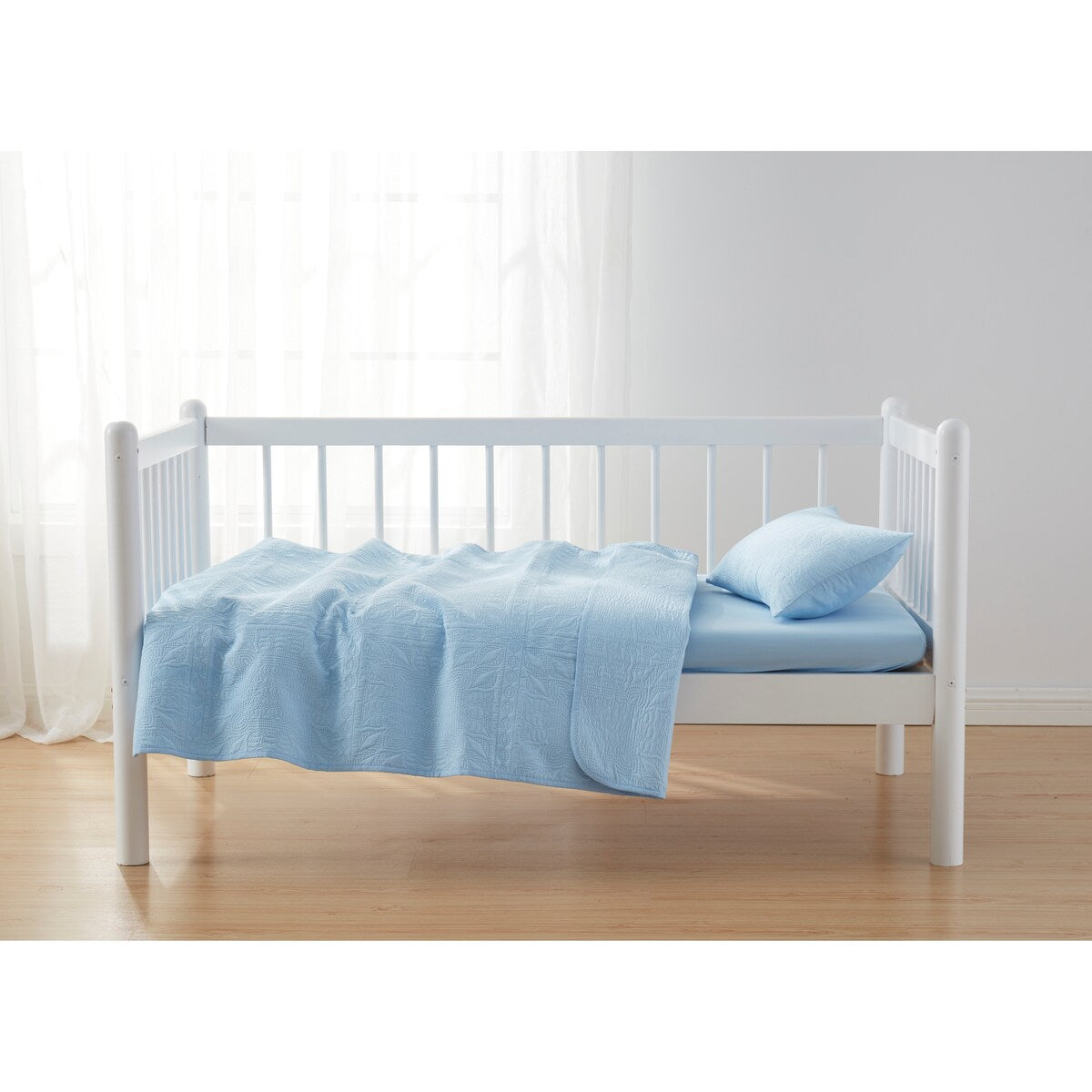 Clara Clark Grid Weave Toddler Bedding Set, 3PC Bedspread Set - All Season Quilted Comforter, Fitted Sheet, and Pillow Sham