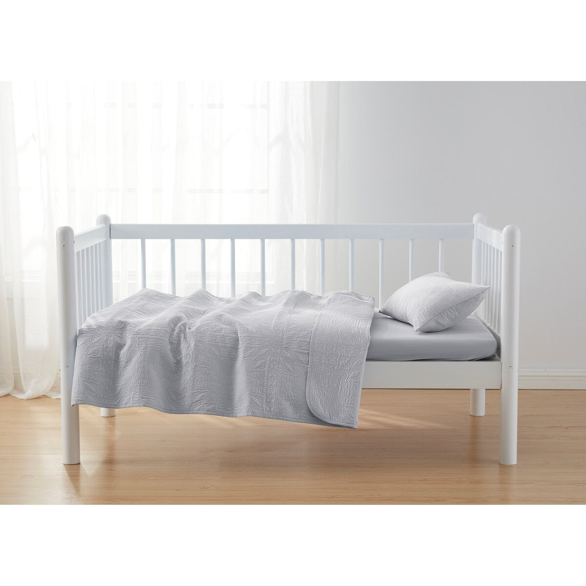 Clara Clark Grid Weave Toddler Bedding Set, 3PC Bedspread Set - All Season Quilted Comforter, Fitted Sheet, and Pillow Sham