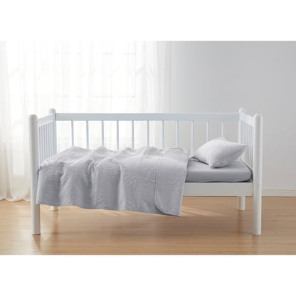 Clara Clark Grid Weave Toddler Bedding Set, 3PC Bedspread Set - All Season Quilted Comforter, Fitted Sheet, and Pillow Sham