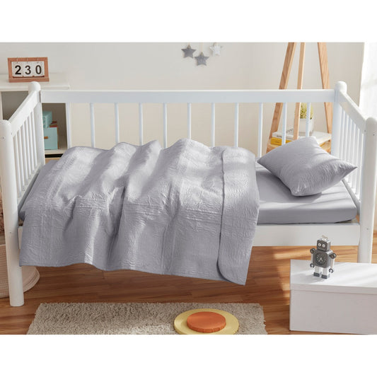 Clara Clark Grid Weave Toddler Bedding Set, 3PC Bedspread Set - All Season Quilted Comforter, Fitted Sheet, and Pillow Sham