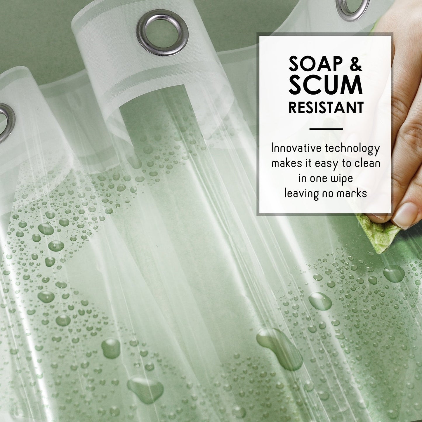 Clara Clark Heavy Duty 5G Thick Scum Resistant Shower Curtain Liner