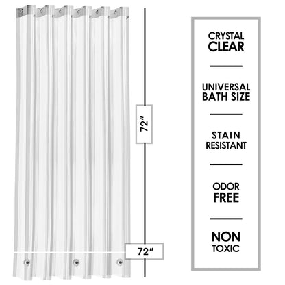 Clara Clark Heavy Duty 5G Thick Scum Resistant Shower Curtain Liner