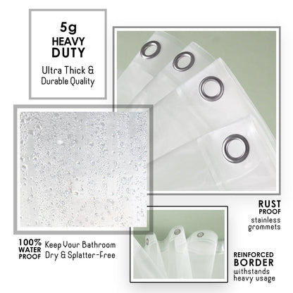 Clara Clark Heavy Duty 5G Thick Scum Resistant Shower Curtain Liner