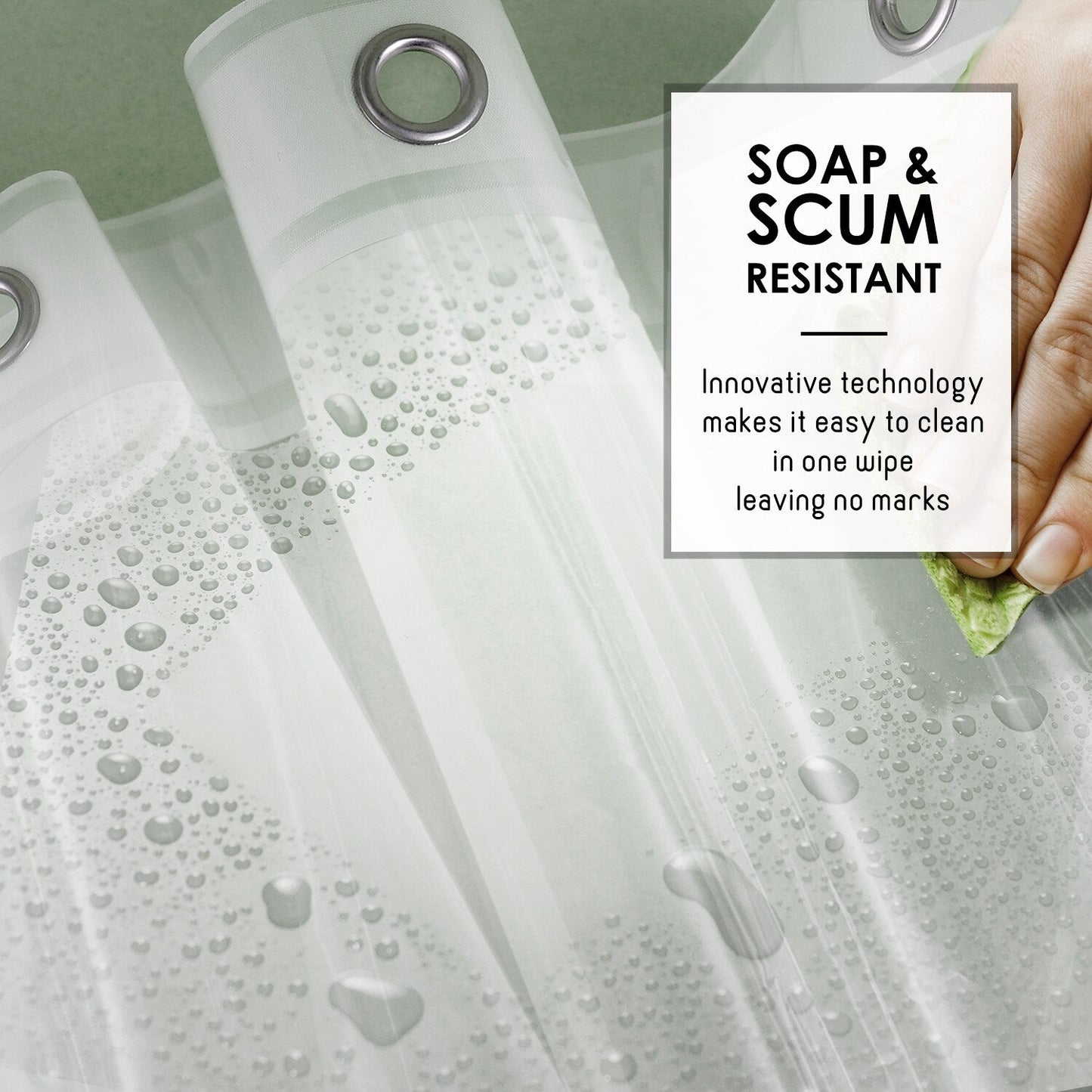 Clara Clark Heavy Duty 5G Thick Scum Resistant Shower Curtain Liner