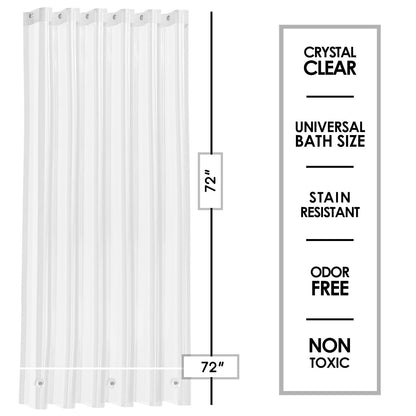 Clara Clark Heavy Duty 5G Thick Scum Resistant Shower Curtain Liner
