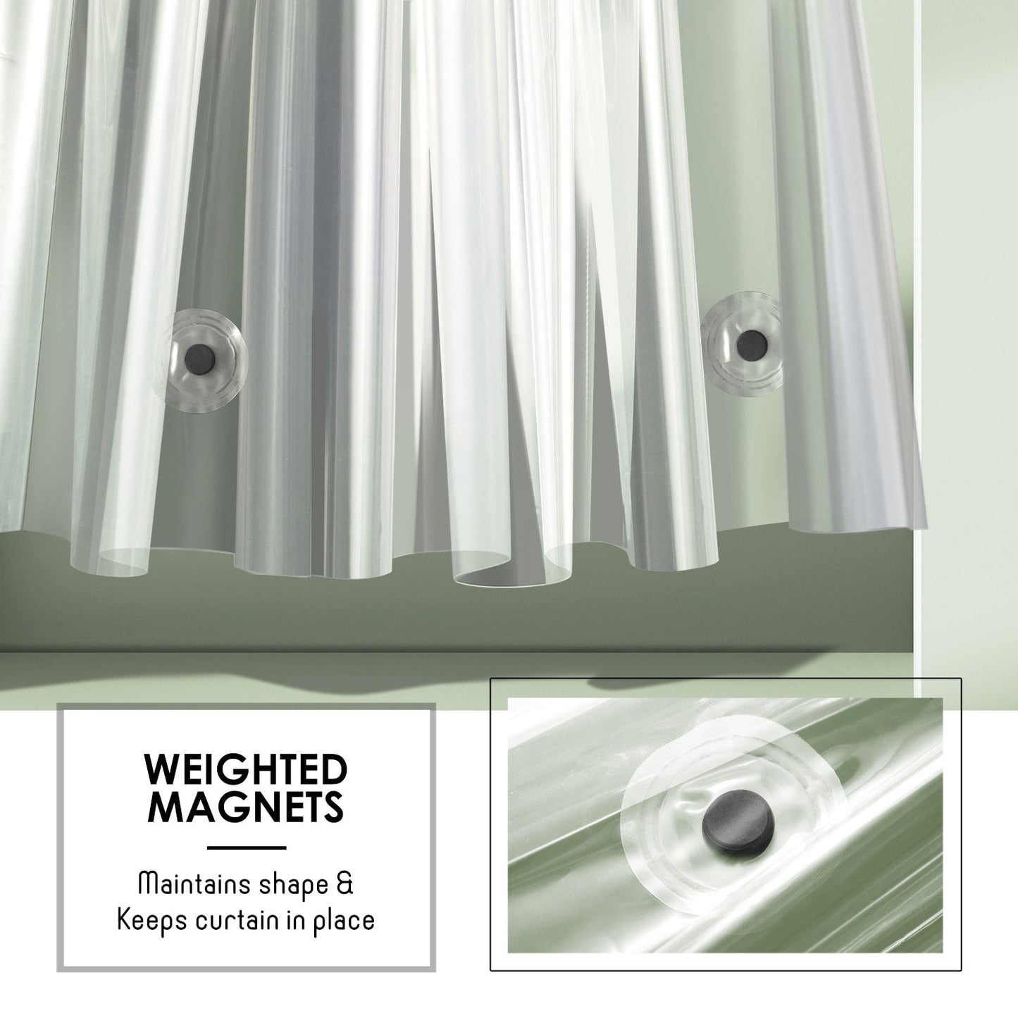 Clara Clark Heavy Duty 5G Thick Scum Resistant Shower Curtain Liner