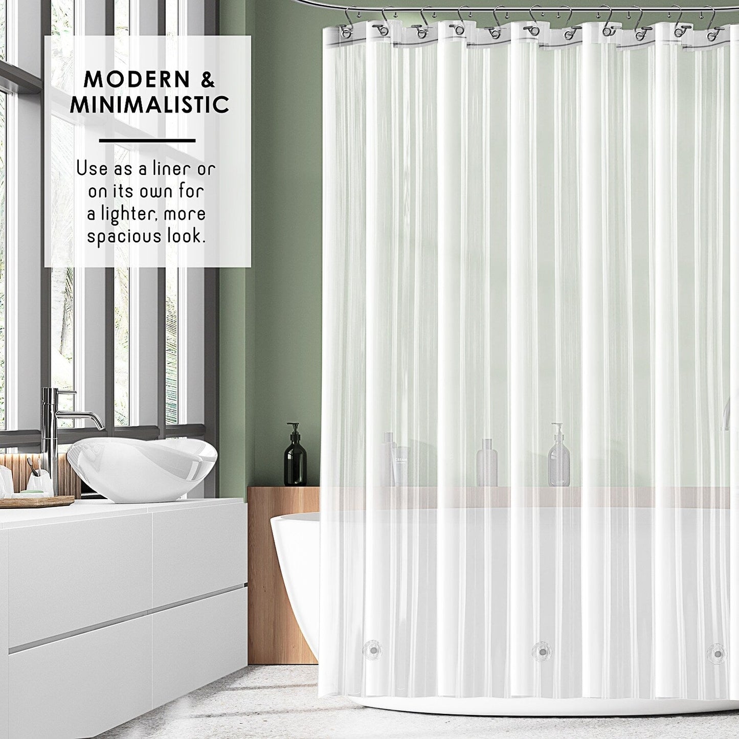 Clara Clark Heavy Duty 5G Thick Scum Resistant Shower Curtain Liner