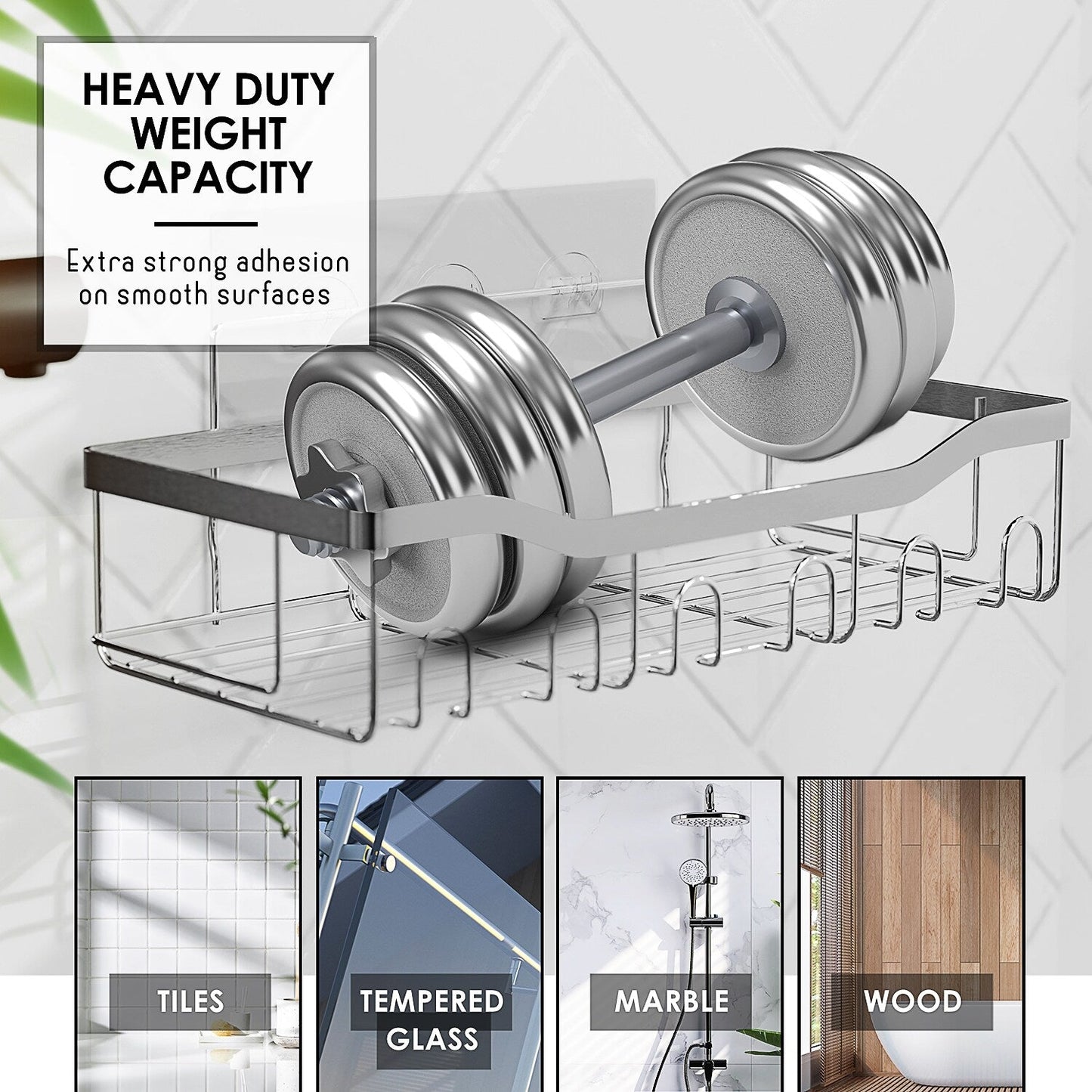 Clara Clark Shower Caddy Adhesive Shower Organizer