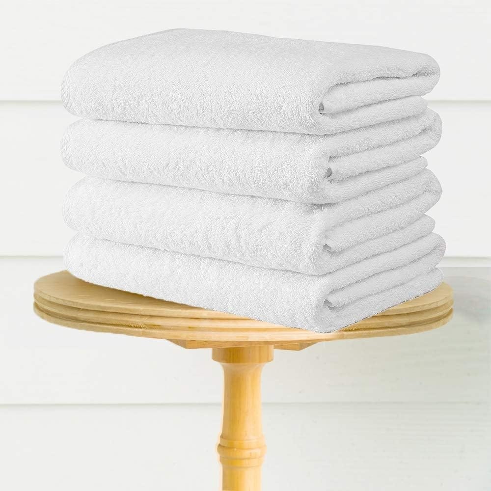 CTT Arsenal %100 Turkish Cotton White Bath Towel Set of 4 - 27 x 54