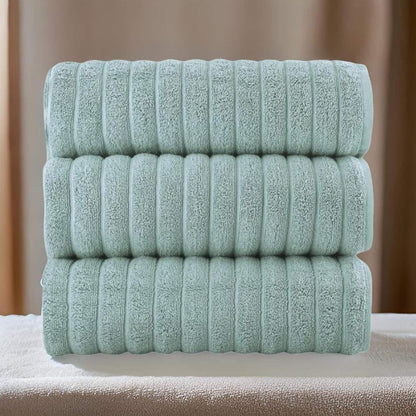 Classic Turkish Towels Cotton Bath Sheets Set & Oversized Ribbed Towels, Ultra-Soft & Absorbent & Set of 3 - 40x65