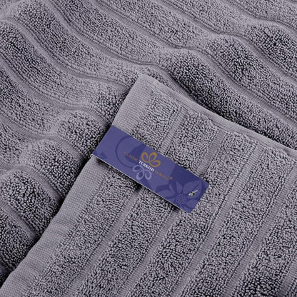 Classic Turkish Towels Cotton Bath Sheets Set & Oversized Ribbed Towels, Ultra-Soft & Absorbent & Set of 3 - 40x65