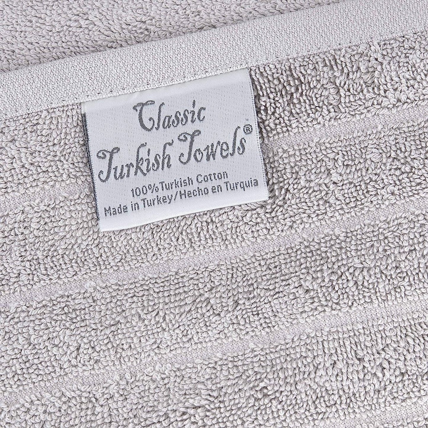 Classic Turkish Towels Cotton Bath Sheets Set & Oversized Ribbed Towels, Ultra-Soft & Absorbent & Set of 3 - 40x65