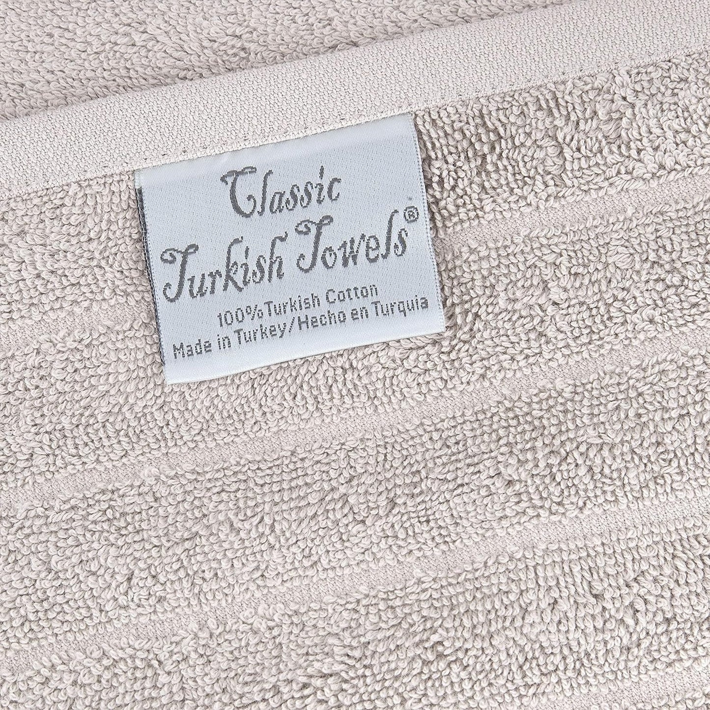Classic Turkish Towels Cotton Bath Sheets Set & Oversized Ribbed Towels, Ultra-Soft & Absorbent & Set of 3 - 40x65