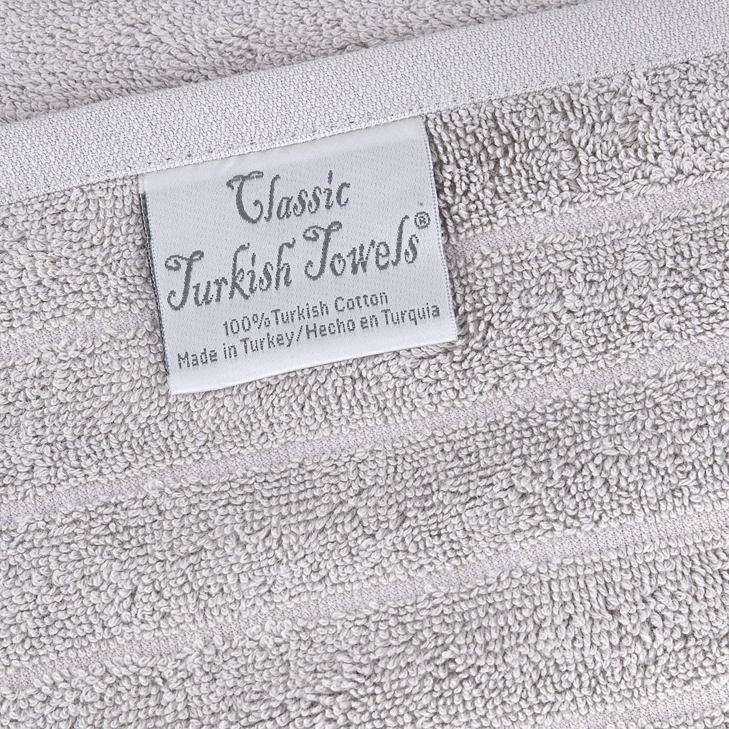 Classic Turkish Towels Cotton Bath Sheets Set & Oversized Ribbed Towels, Ultra-Soft & Absorbent & Set of 3 - 40x65