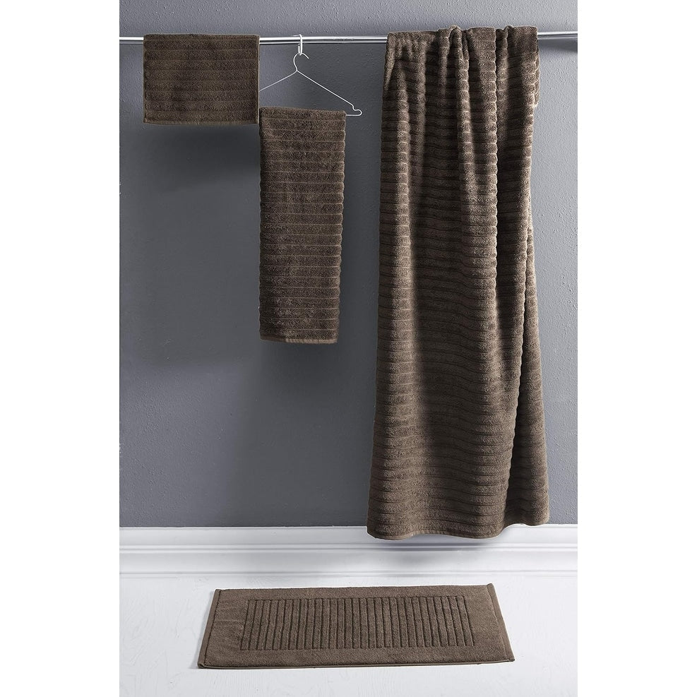 Classic Turkish Towels Cotton Bath Sheets Set & Oversized Ribbed Towels, Ultra-Soft & Absorbent & Set of 3 - 40x65
