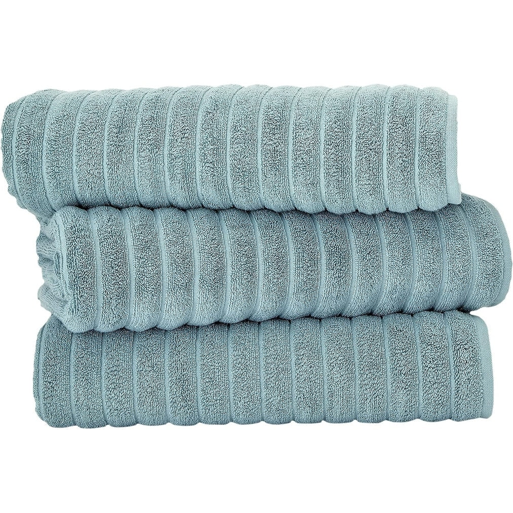 Classic Turkish Towels Cotton Bath Sheets Set & Oversized Ribbed Towels, Ultra-Soft & Absorbent & Set of 3 - 40x65