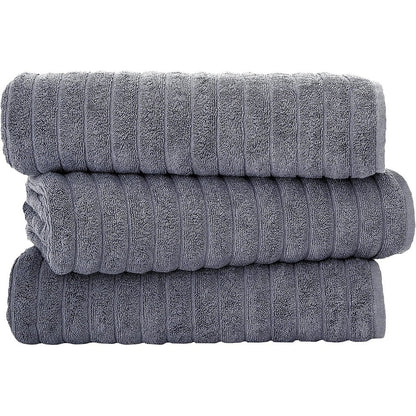 Classic Turkish Towels Cotton Bath Sheets Set & Oversized Ribbed Towels, Ultra-Soft & Absorbent & Set of 3 - 40x65