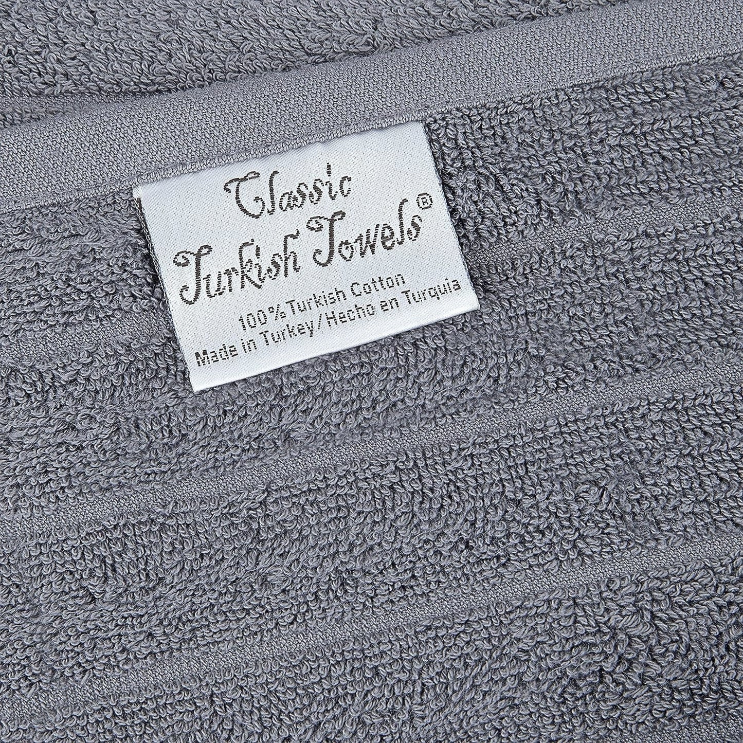 Classic Turkish Towels Cotton Bath Sheets Set & Oversized Ribbed Towels, Ultra-Soft & Absorbent & Set of 3 - 40x65