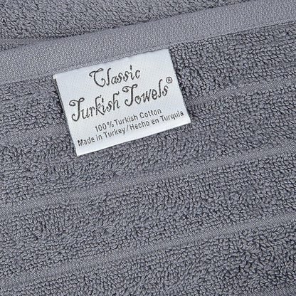 Classic Turkish Towels Cotton Bath Sheets Set & Oversized Ribbed Towels, Ultra-Soft & Absorbent & Set of 3 - 40x65