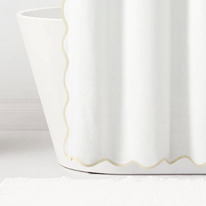 Lush Decor Coastal Chic Scallop Edge Shower Curtain Single