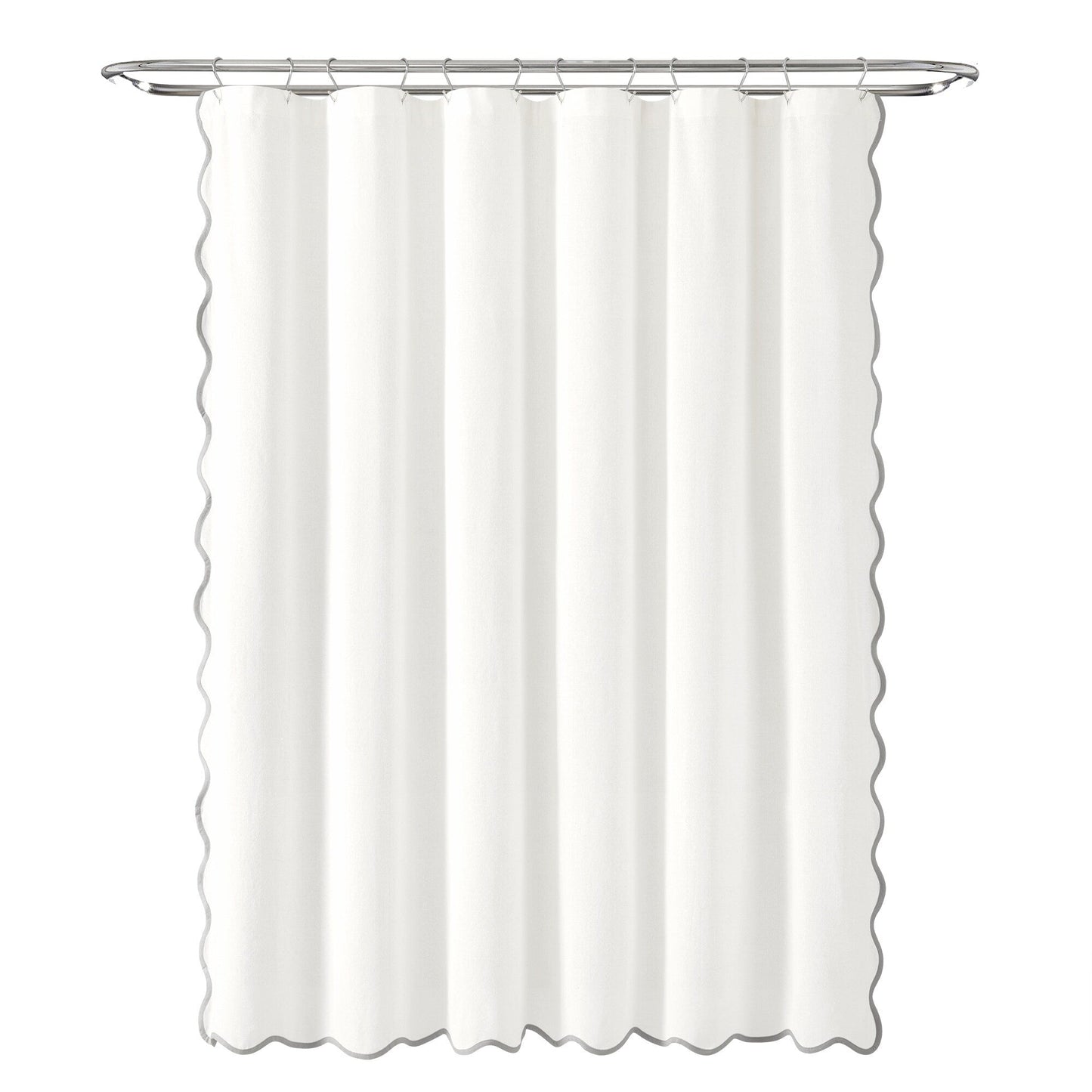 Lush Decor Coastal Chic Scallop Edge Shower Curtain Single